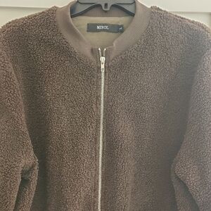 Olive Green/Brown  Zip-Up Cardigan/Jacket